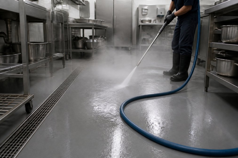 Diagram showing why polyurethane cement is among top epoxy flooring alternatives for commercial kitchens