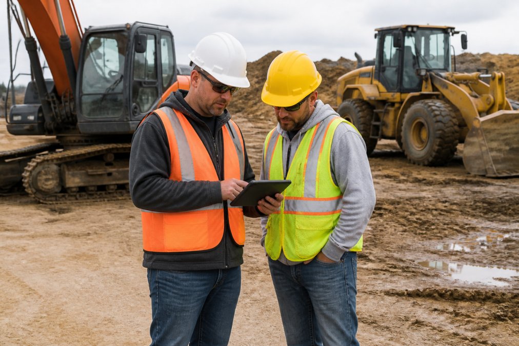 Fleet manager and contractor using tablet tracking data as an equipmentshare alternative on a construction site