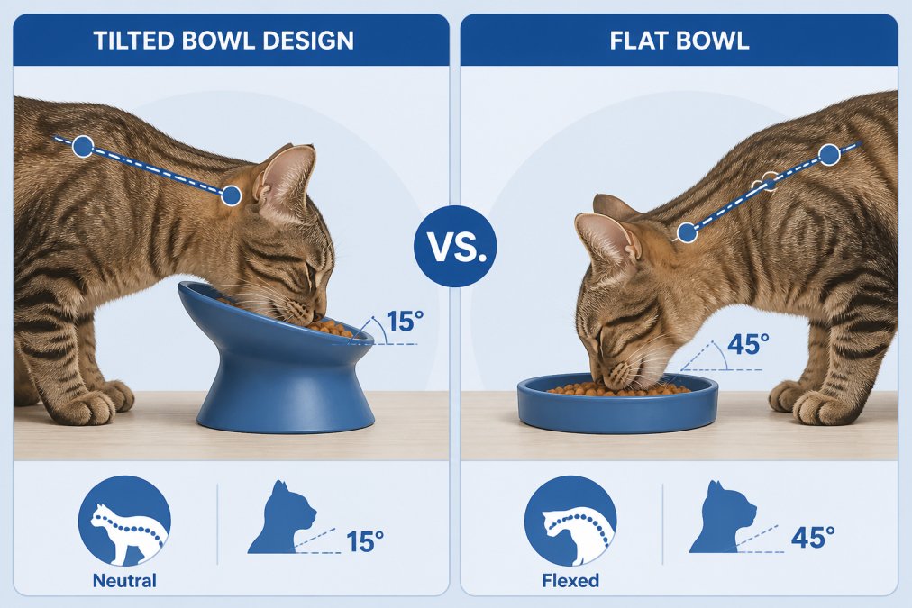 Side-by-side comparison of ergonomic pet bowls for cats