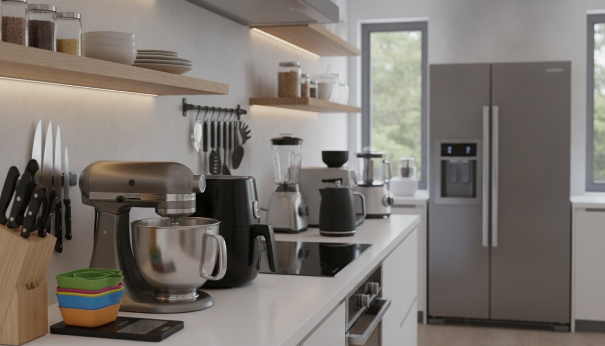 Software tools interface for Overhead for essential kitchen gadgets for modern homes
