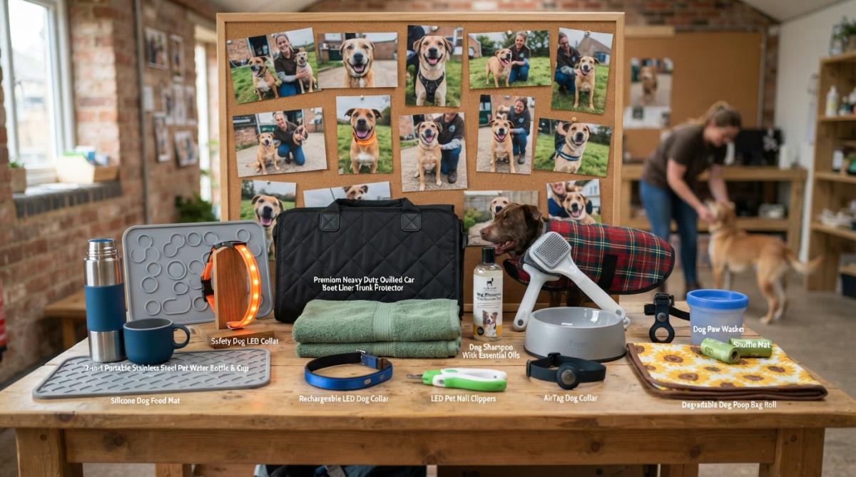Professional illustration showing products and collection and premium concepts for ethical pet product brands