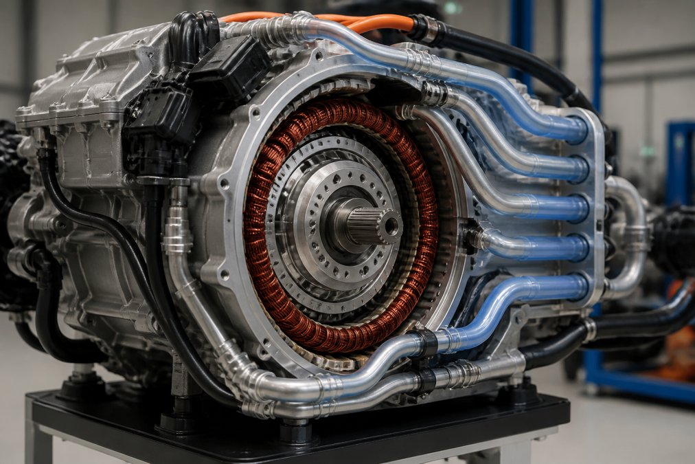 Professional illustration showing ev maintenance vs combustion engine