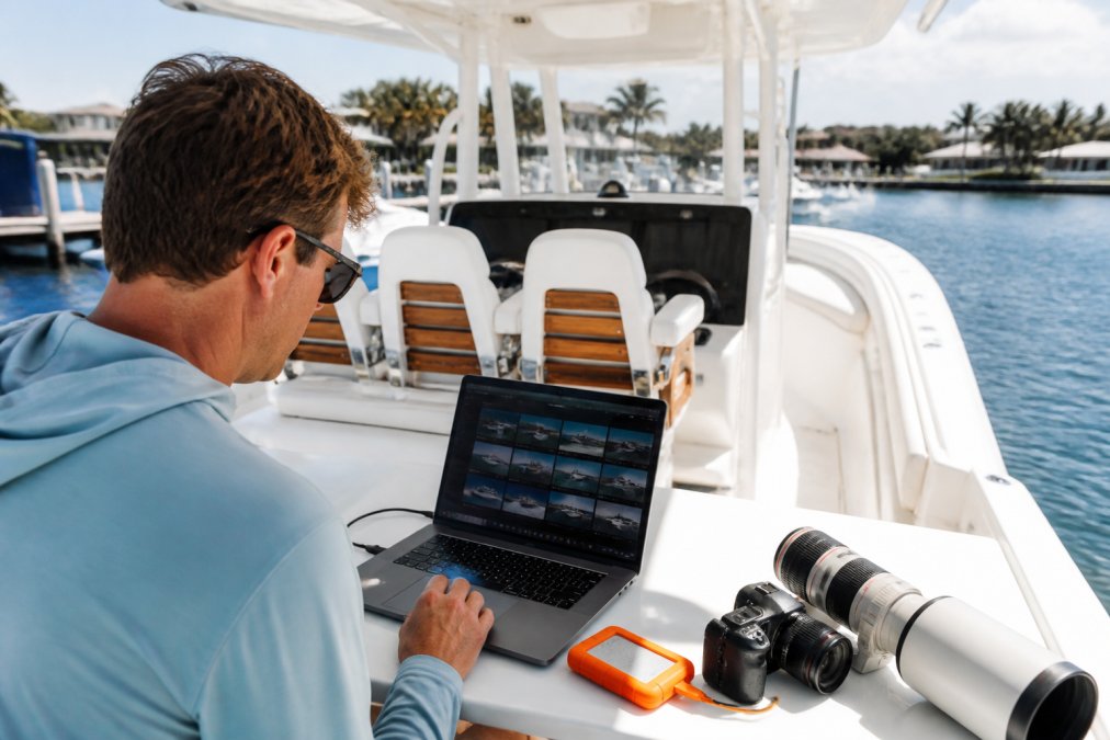 Process diagram showing steps for South Florida for yacht marketing photography