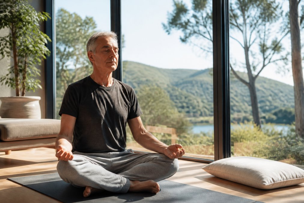 Professional illustration showing Senior for executive health retreat