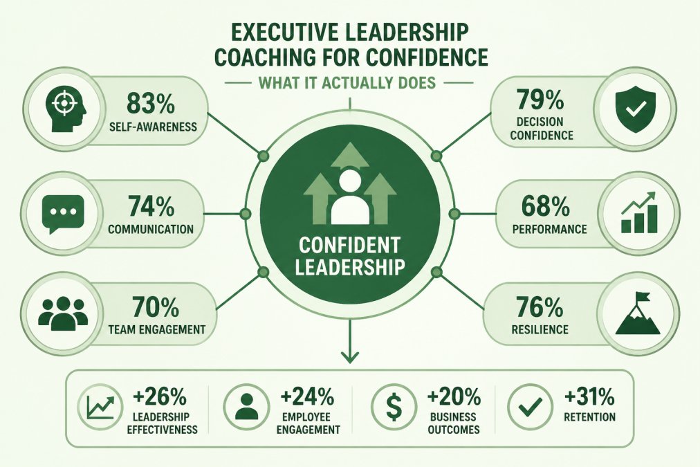 Professional senior leader facilitating a strategic team meeting with direct eye contact and engaged body language, team members leaning forward around a polished conference table in natural office lighting