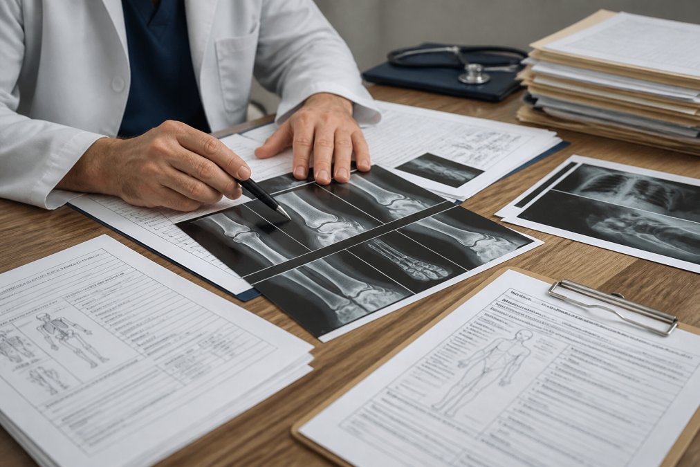 Professional illustration showing Healthcare for pain and suffering settlement
