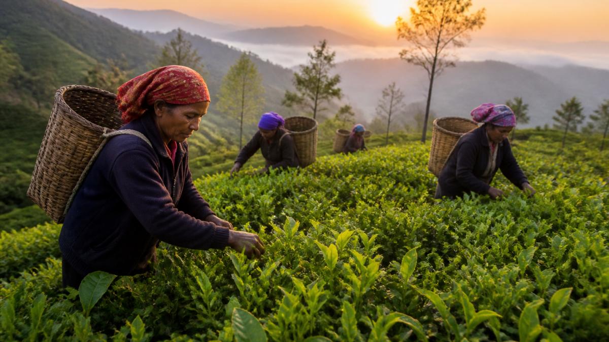 Infographic detailing how fair trade premiums support infrastructure and education for tea farming communities.