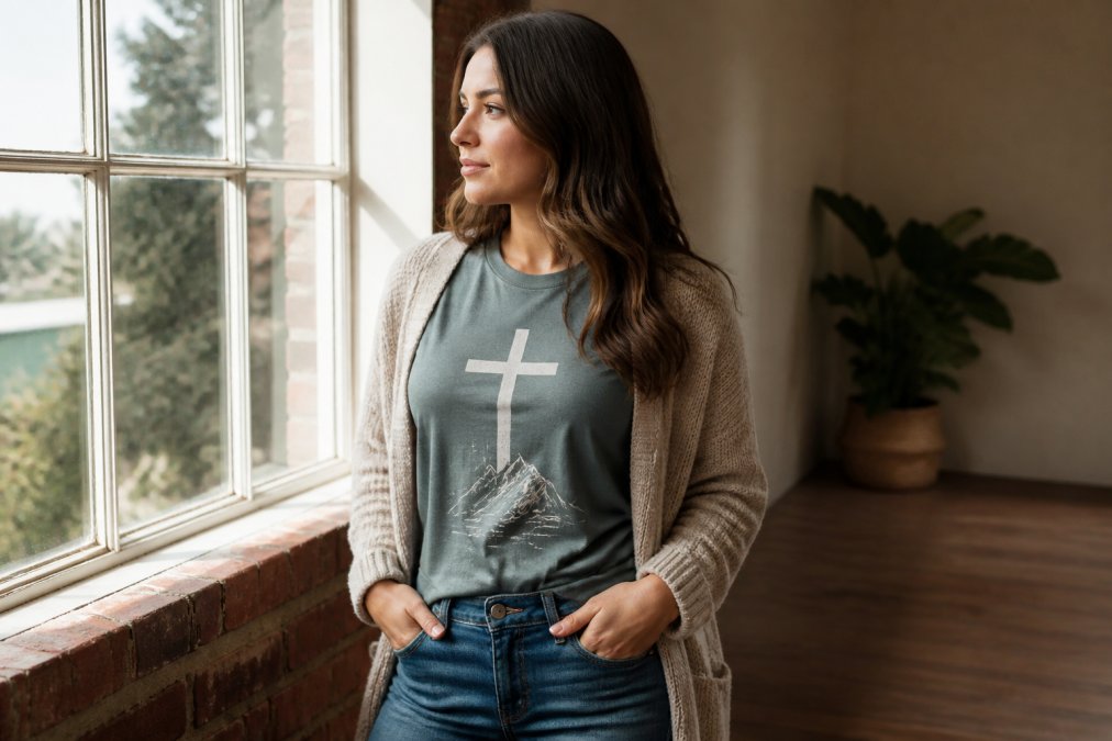 Infographic showing steps to style faith fashion with a cardigan and jeans for a casual everyday outfit
