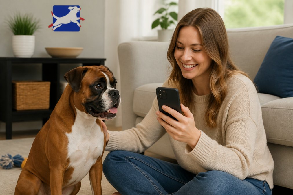 Infographic showing the step-by-step process to track your dog supply delivery on a smartphone app.