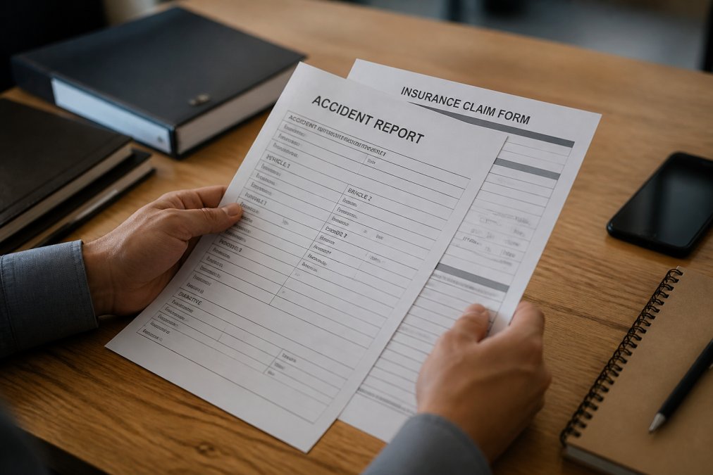 Professional illustration showing retrieve accident report