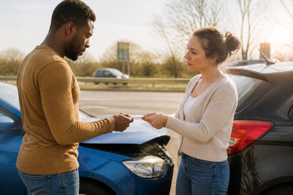Professional illustration showing Two for fender bender accident