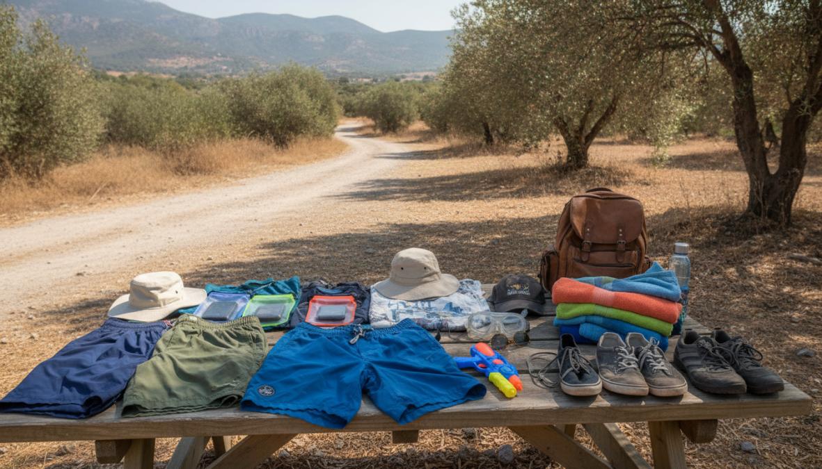 Turizm grubu renkli mayo ve su tabancasıyla aktif su savaşı yapıyor, açık havada güneşli ortamda sıçrayan su ve gülüşler