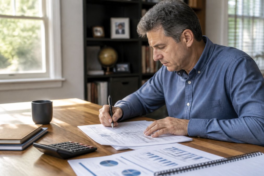 Professional illustration showing Person for financial advice for changing life circumstances