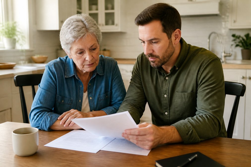 Infographic comparing the legal steps of power of attorney vs guardianship during family document review.