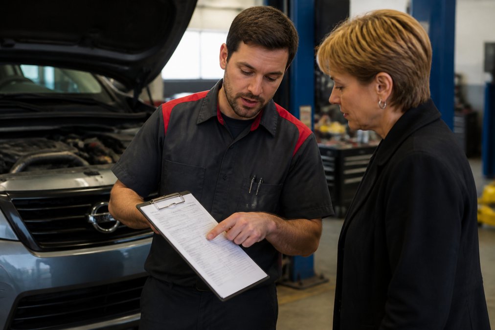 Step-by-step visual guide for Service, Nissan for fair pricing nissan maintenance