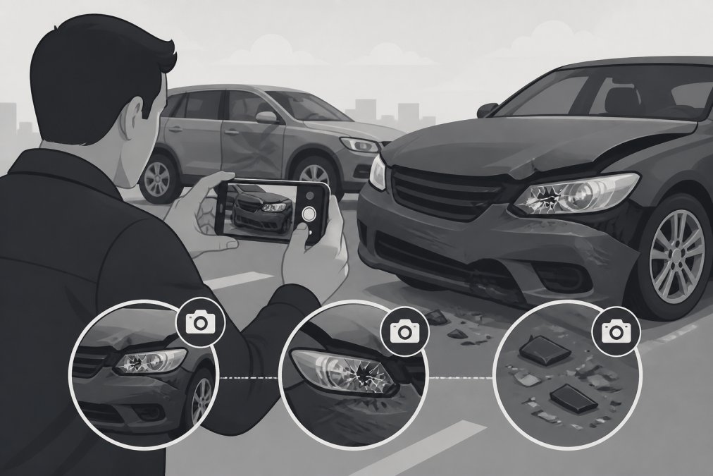 Process diagram showing steps for car accident injury lawyer