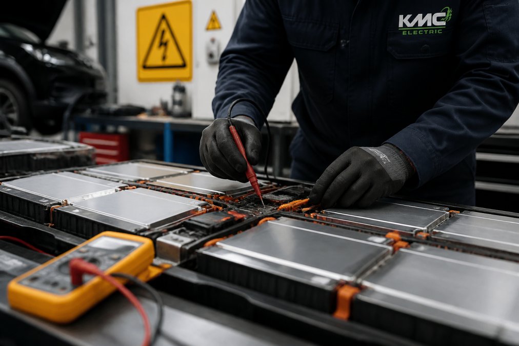 Professional illustration showing Close for reliable electric car mechanic