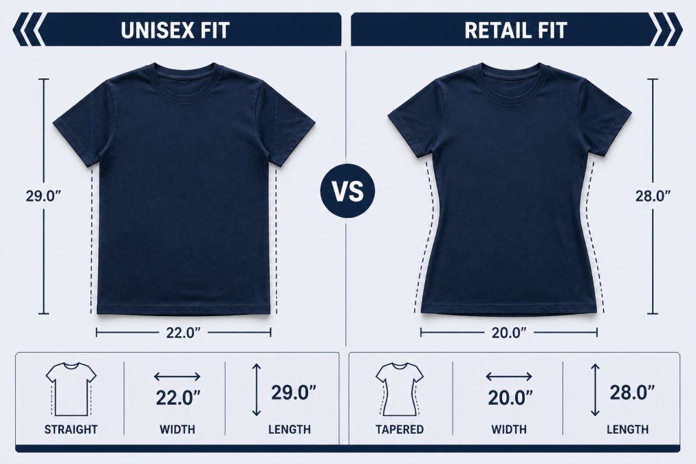 Side-by-side comparison of true to size christian apparel