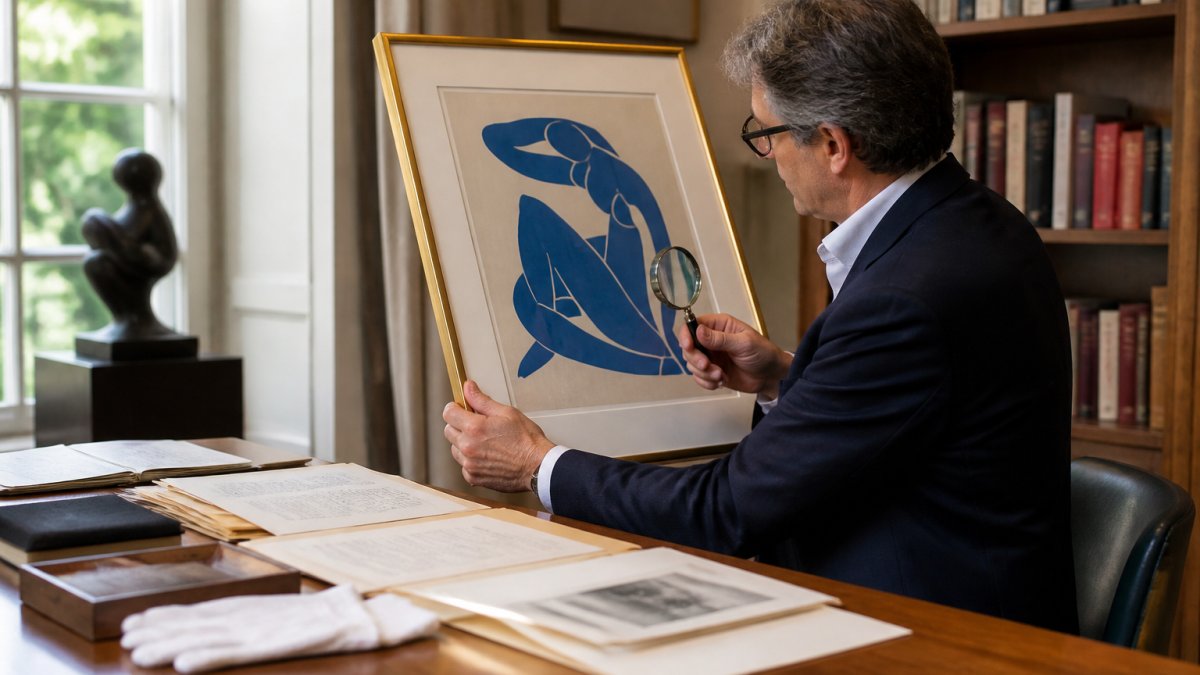 Step-by-step guide illustrating the art acquisition and authentication process for new collectors