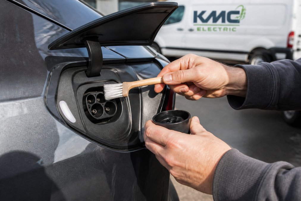 Professional illustration showing An EV for EV charging port not working