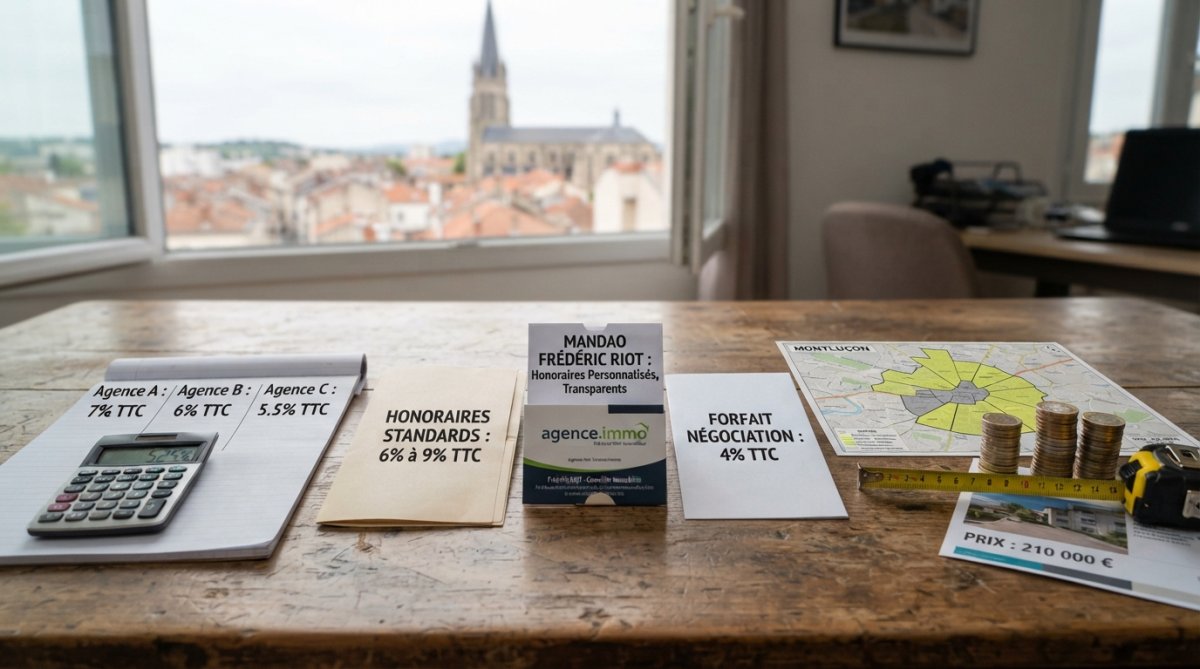 Frais agence immobilière Montluçon : comparatif 2026