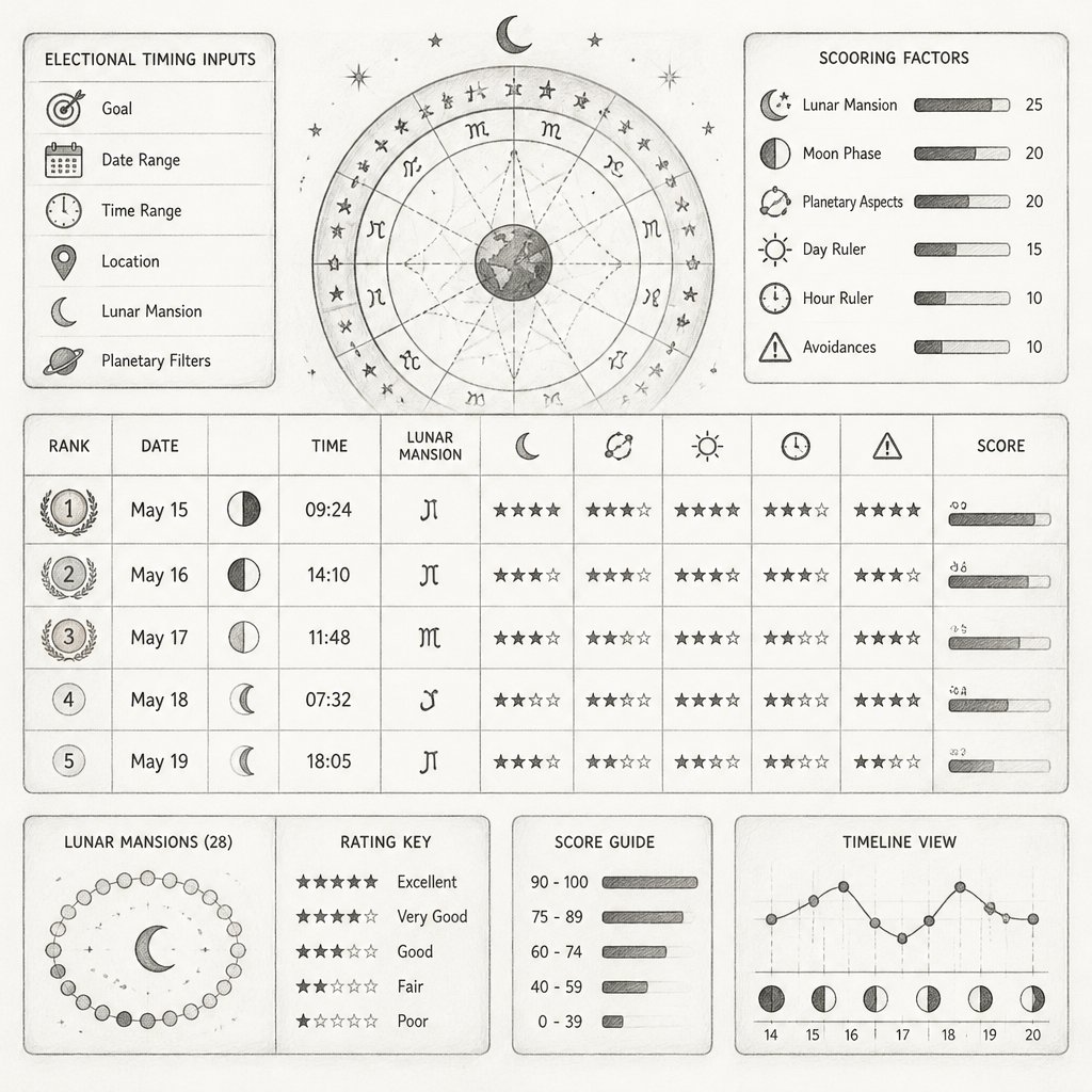 Free Electional Astrology Timing Calculator Tools