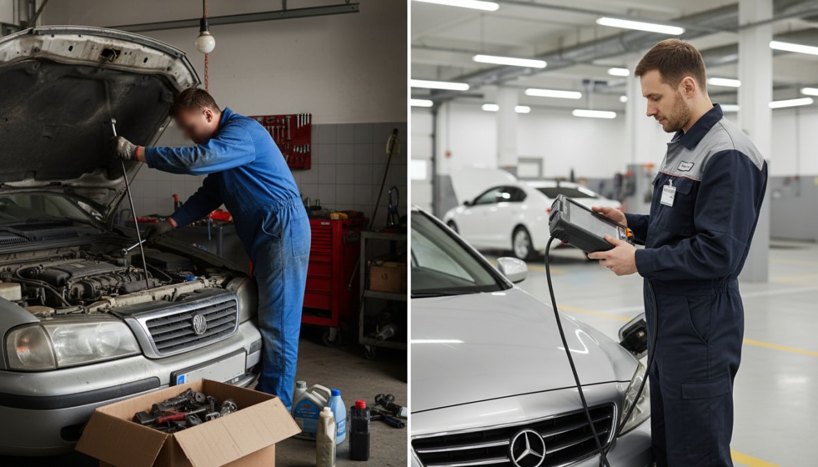 Side-by-side comparison of OBD for full service vs interim service explained