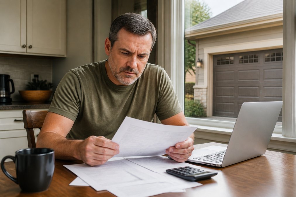 Infographic showing the step-by-step process of applying for garage door service financing options at home.