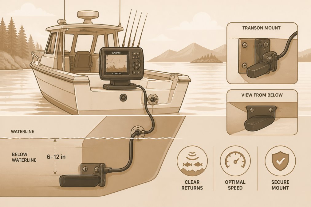Professional illustration showing garmin striker 4