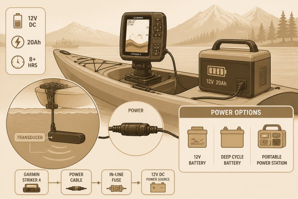 Professional illustration showing garmin striker 4
