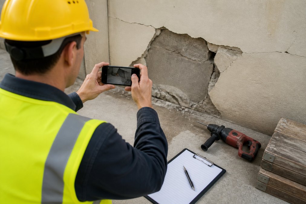 Contractor documenting property damage for a general liability insurance for california contractors claim