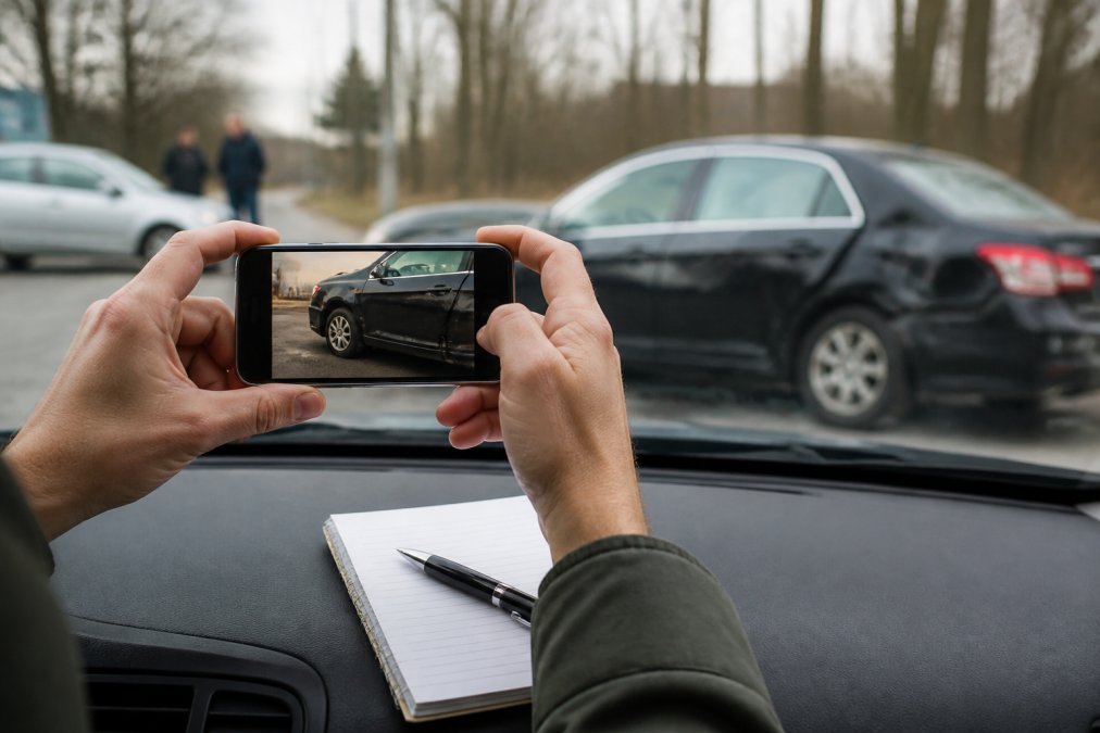 Professional illustration showing Person for car accident legal help