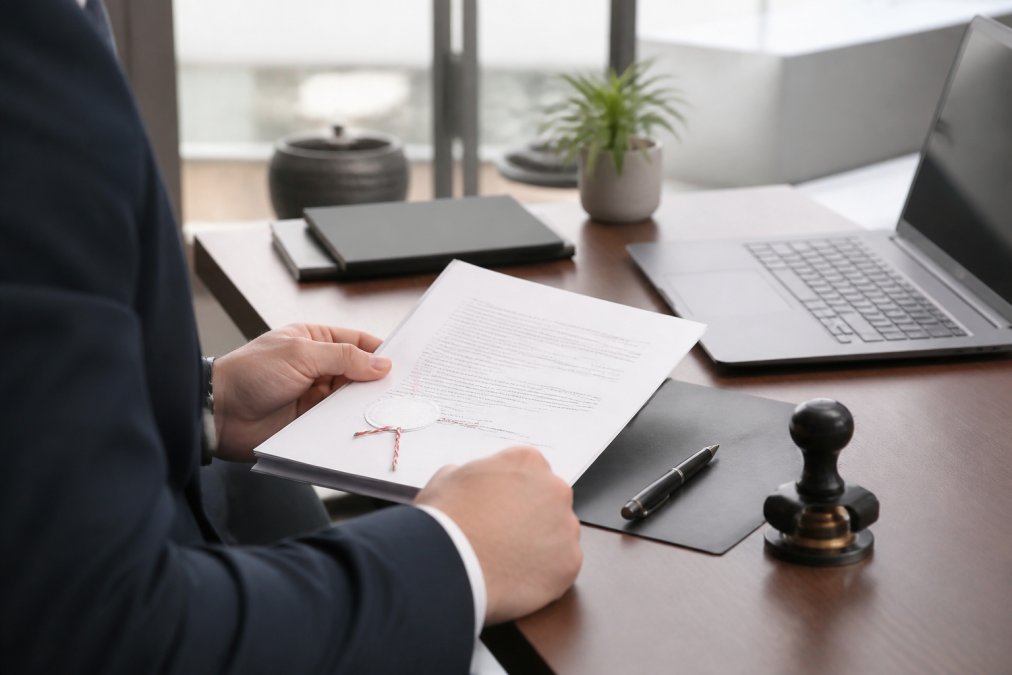 Flowchart detailing the legal steps for German company formation with notary verification and document review
