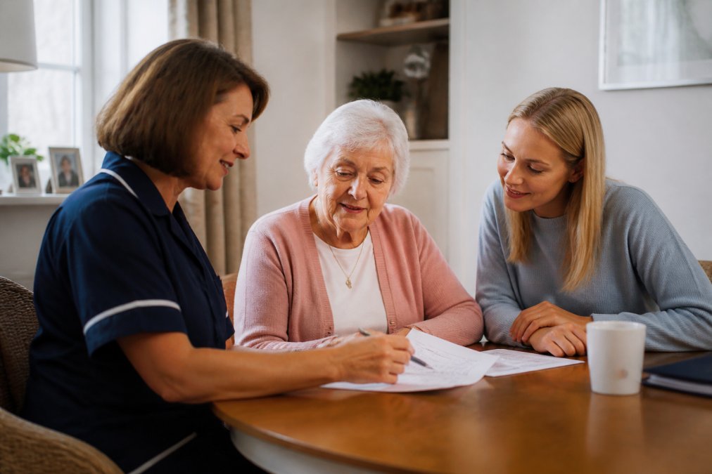 Professional illustration showing home care quote