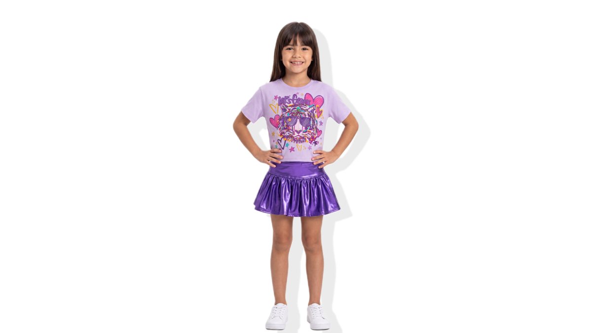 Girls Purple Tiger Game Day Tee | Born 2 Roar