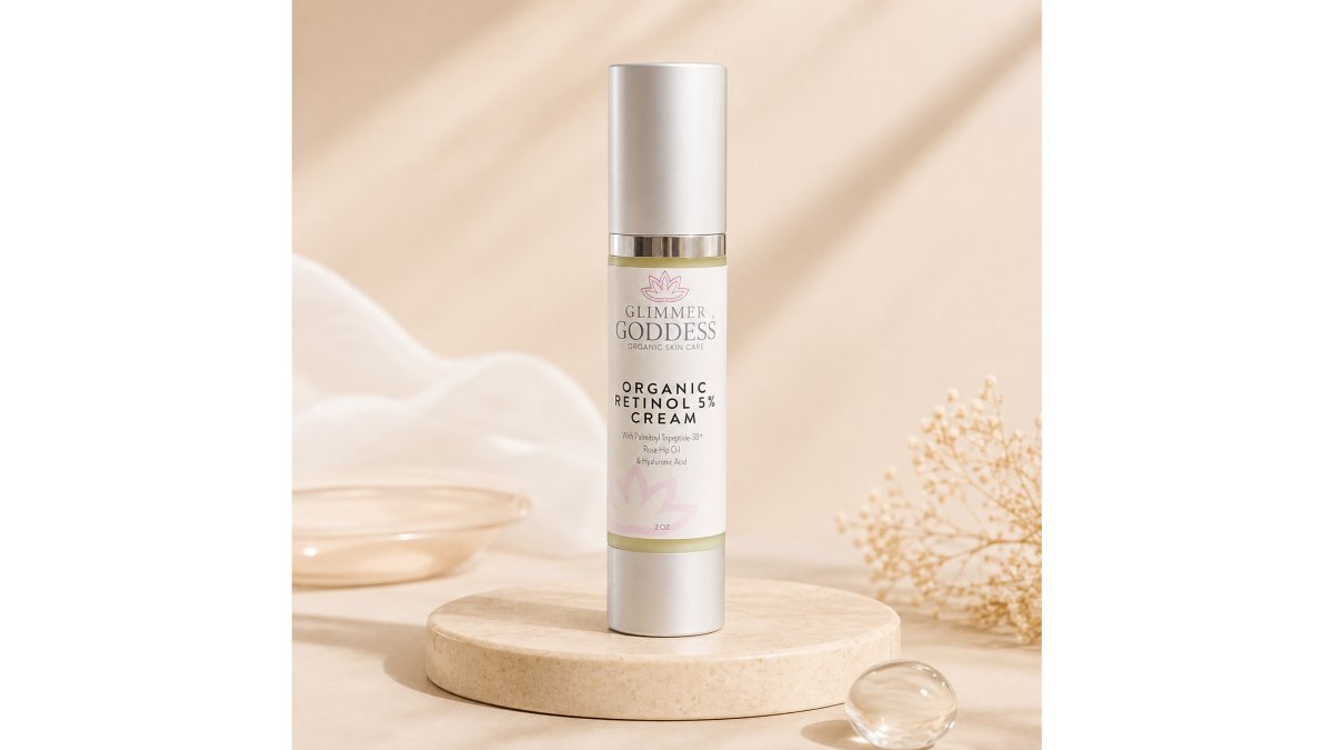 Glimmer Goddess™ Organic Retinol Wrinkle Repair Face and Neck Cream