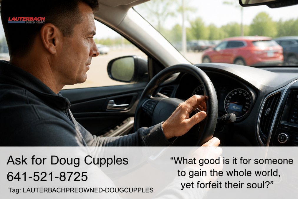 Customer inspecting the odometer and dashboard of a pre-owned vehicle during a test drive, with hands on steering wheel and focused attention on mileage reading in natural daylight
