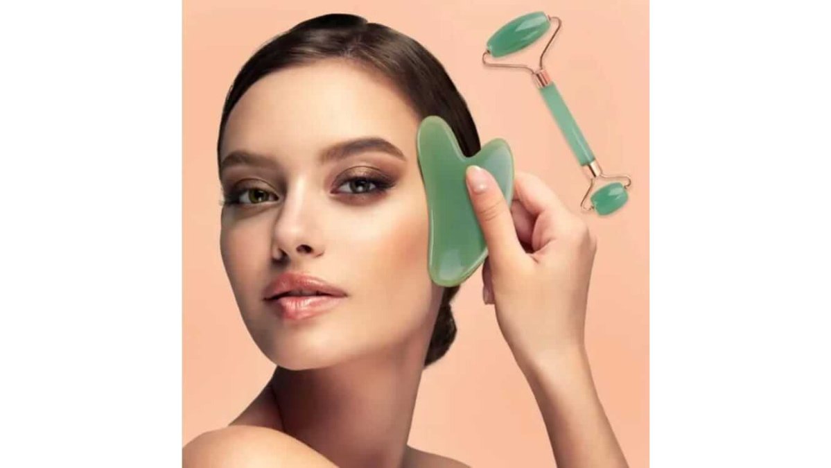 Gua Sha Facial Massager & Jade Roller Set