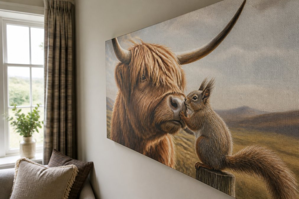 Professional illustration showing Close for handcrafted vs mass produced canvas art