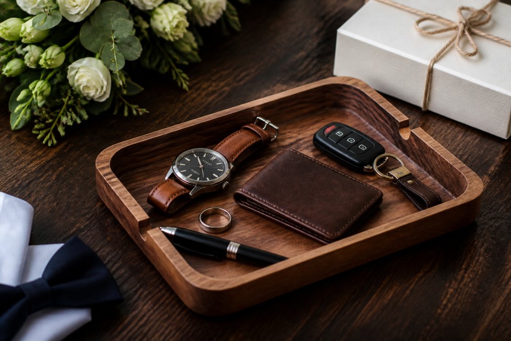Handcrafted Wooden Valet Trays for Wedding Gifts