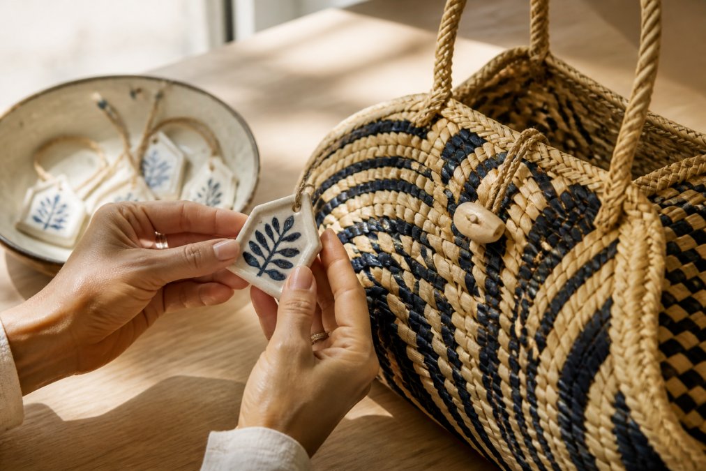 Step-by-step guide for identifying authentic artisan goods by examining texture and craftsmanship details.