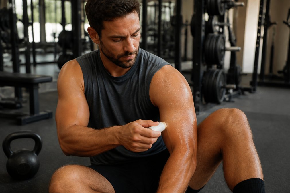 Infographic showing the application process of hemp recovery alternatives for post-workout muscle relief
