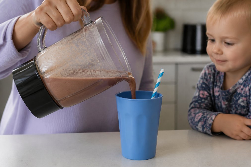 Professional illustration showing hide vegetables toddler smoothies