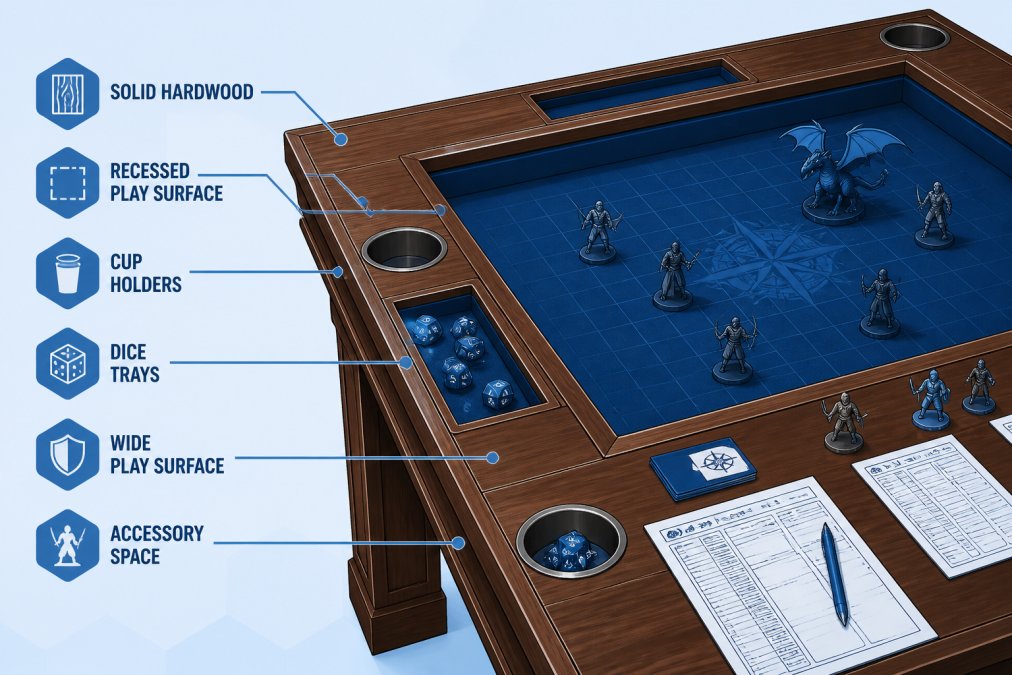 Professional illustration showing high-end gaming tables