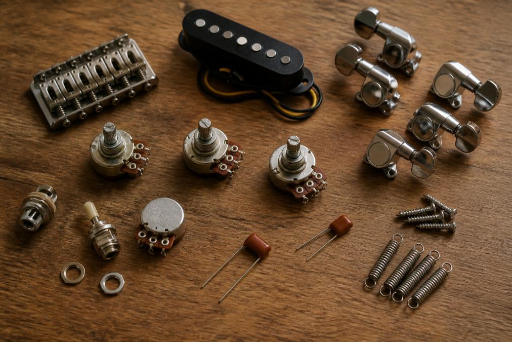 Professional illustration showing Flat for guitar component parts