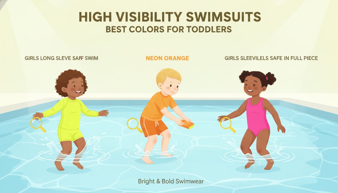 Professional illustration showing high visibility swimsuits for toddlers