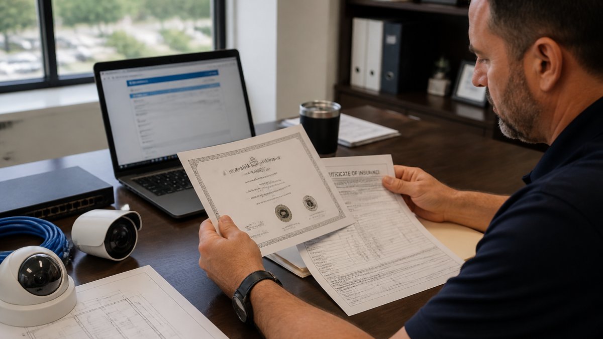 Checklist for verifying credentials of security system installers before signing a service contract