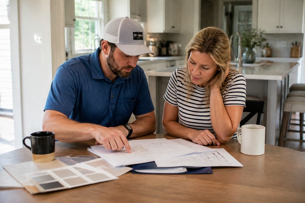 Flowchart outlining the essential questions to ask a local renovation contractor during a project planning meeting.