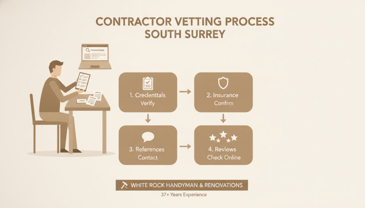 Process diagram showing steps for hiring professional contractors