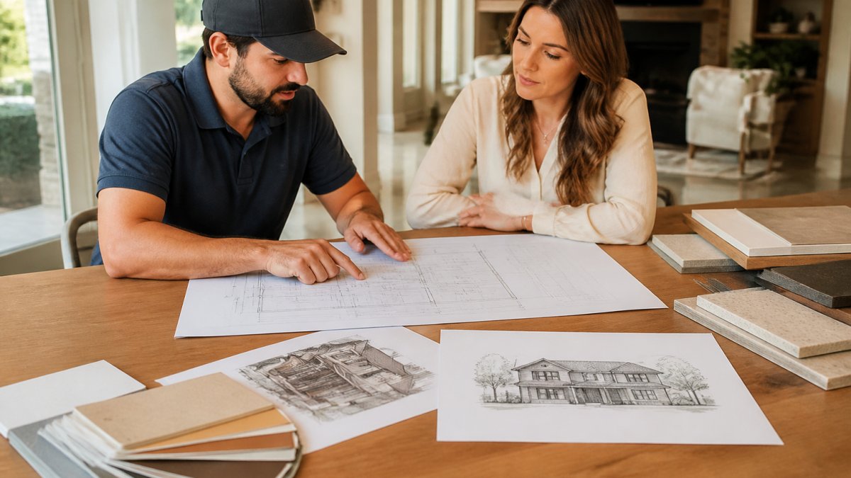 Flowchart illustrating the design process used by home builders Aiken to plan custom floor layouts